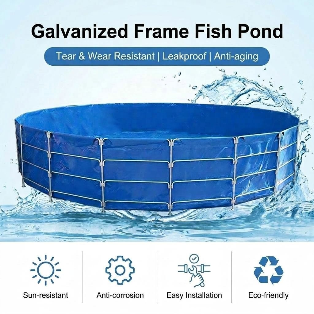 Farm Pond Liner - Équipement d'aquaculture, structure en acier galvanisé