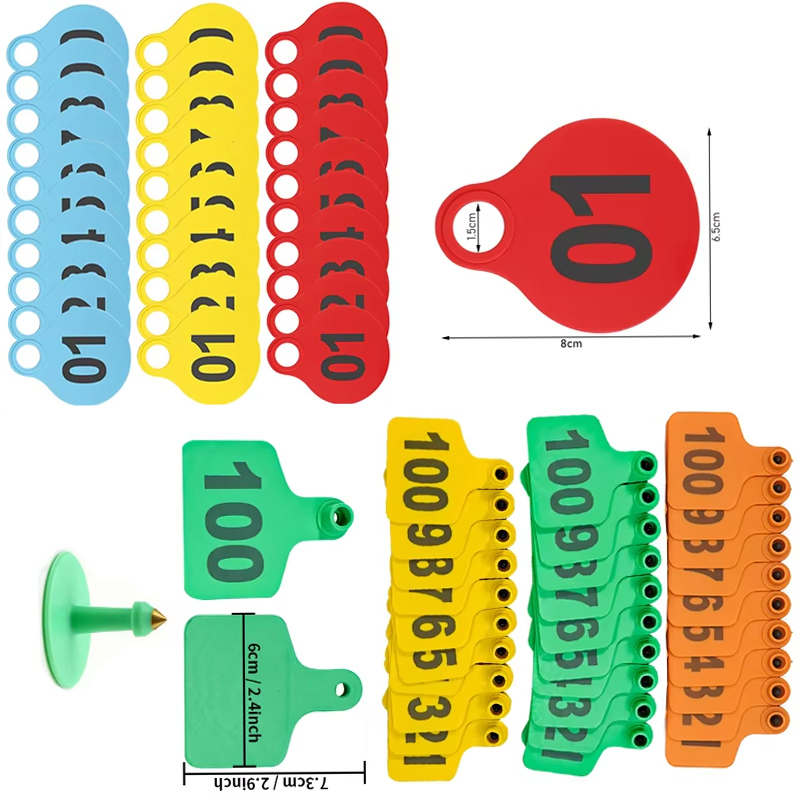Livestock Ear Tag - 001-100 étiquettes suspendues en TPU pour