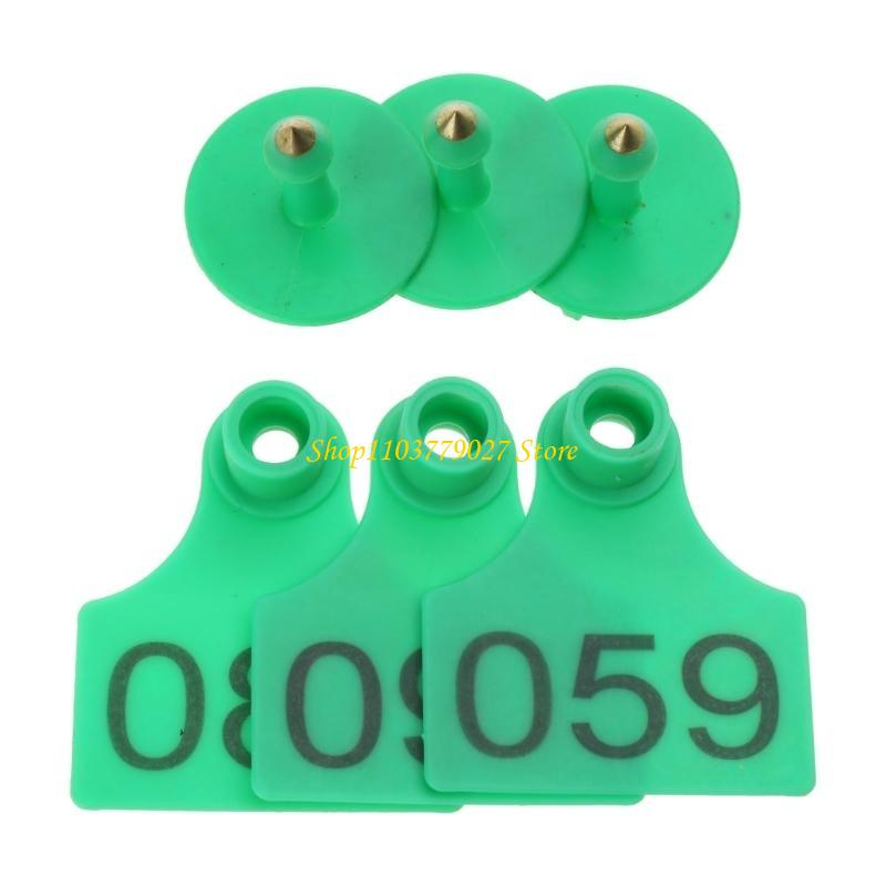 Livestock Ear Tag - C4DF 001-100 étiquettes en plastique numérotées,